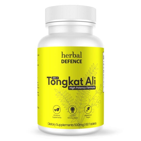 The Front of a Single Bottle Of Tongkat Ali Australia (Herbal Defence)